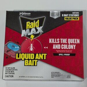 NWT SCJohnson Raid Max Liquid Ant Bait Trap Stations Outdoor/Indoor Home 8 Pack